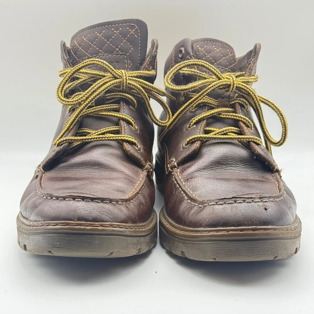 Rockport Storm Surge Brown Leather Water Resistant Moc Toe‎ Boots  Mens 11